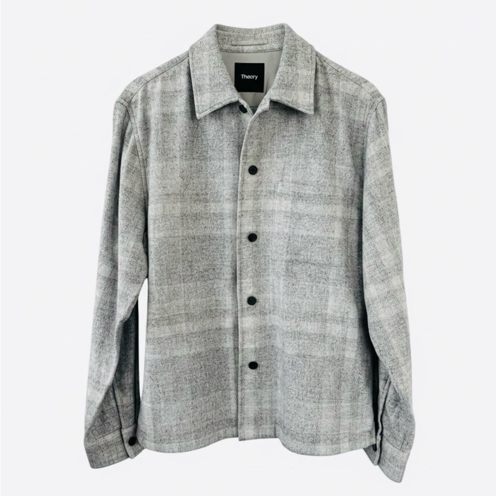Theory Shaded Plaid Shirt Jacket. Men’s Size Medium - Picture 2 of 4